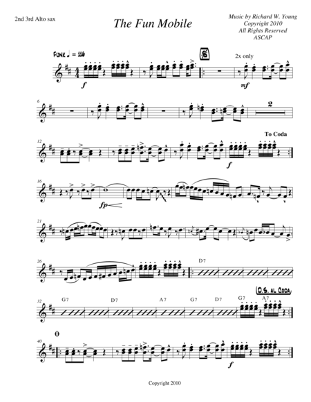 The Fun Mobile 2nd And 3rd Alto Sax Sheet Music