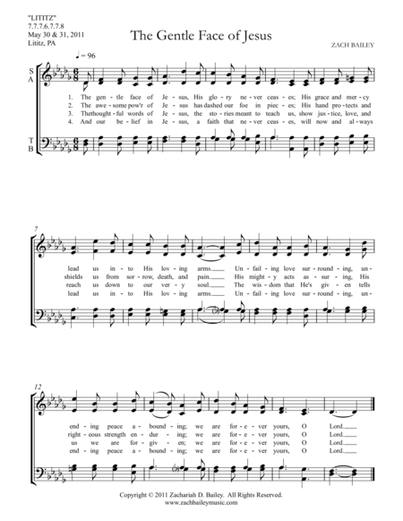 The Gentle Face Of Jesus Sheet Music