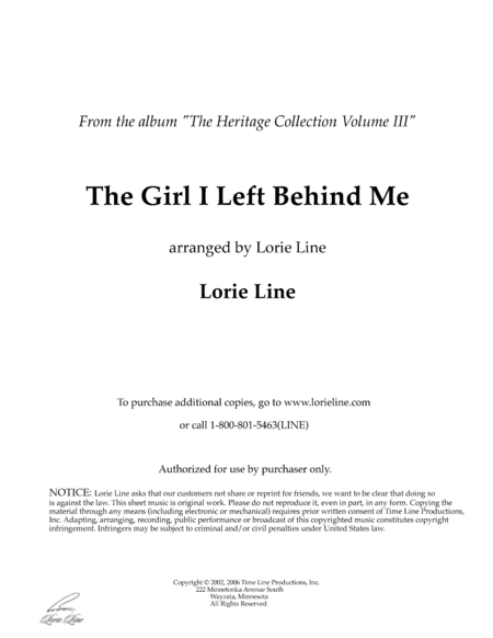 The Girl I Left Behind Me Brighton Camp Sheet Music