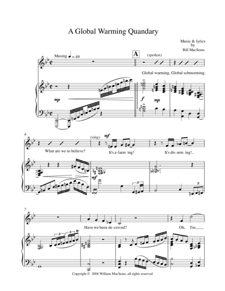 The Global Warming Quandry Sheet Music