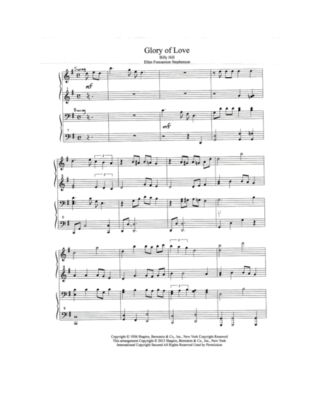 The Glory Of Love Piano Duet Sheet Music