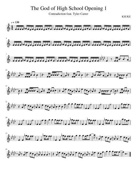 Free Sheet Music The God Of High School Opening 1