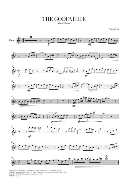 Free Sheet Music The Godfather Main Theme For Flute