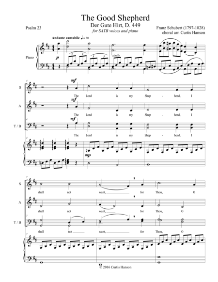 Free Sheet Music The Good Shepherd Satb