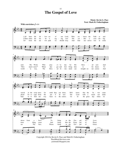 The Gospel Of Love An Original Hymn For Satb Voices Sheet Music