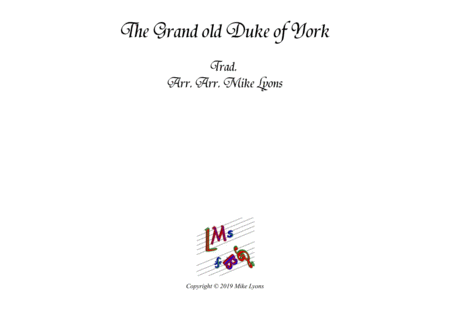 Free Sheet Music The Grand Old Duke Of York Brass Ensemble