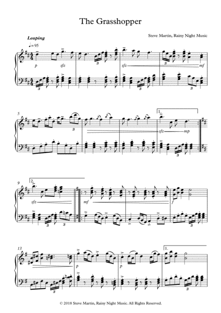 Free Sheet Music The Grasshopper