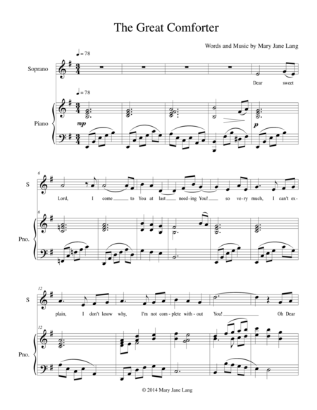 Free Sheet Music The Great Comforter