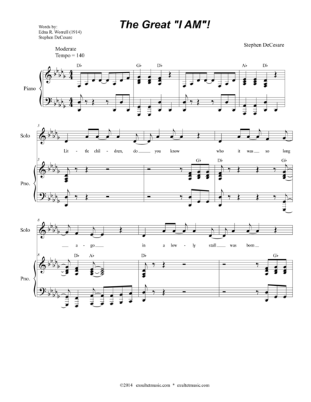 Free Sheet Music The Great I Am