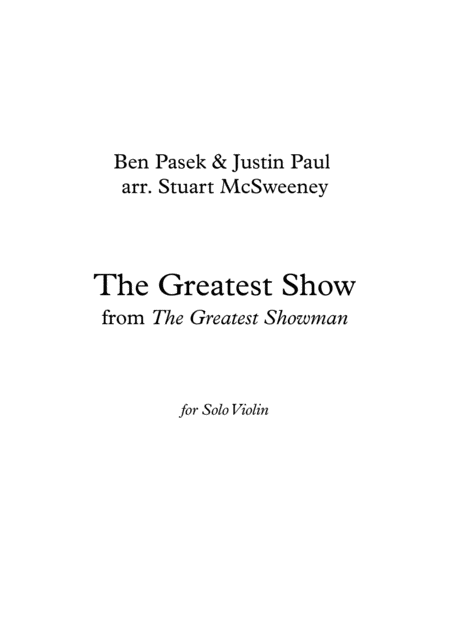 Free Sheet Music The Greatest Show Violin Solo
