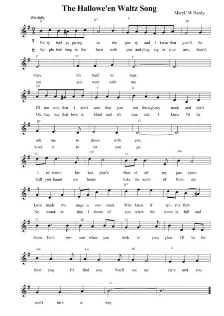 The Hallowe En Waltz Song Sheet Music