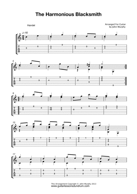 Free Sheet Music The Harmonious Blacksmith Handel