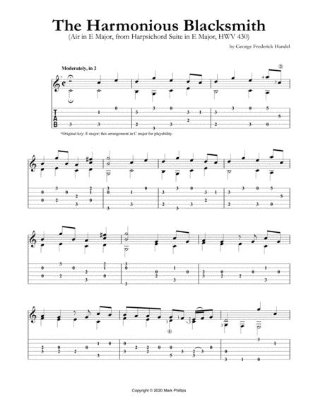 Free Sheet Music The Harmonious Blacksmith Hwv 430