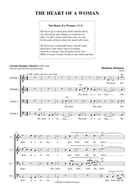 The Heart Of A Woman For Ttbb Choir Male Vocal Quartet Sheet Music