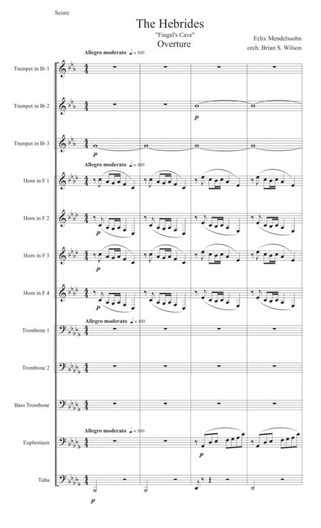 The Hebrides Fingals Cave Overture Sheet Music