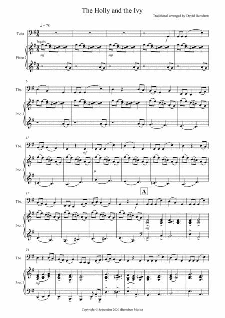 The Holly And The Ivy For Tuba And Piano Sheet Music