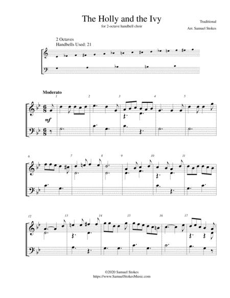 The Holly And The Ivy Minor Key Setting For 2 Octave Handbell Choir Sheet Music