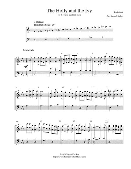 The Holly And The Ivy Minor Key Setting For 3 Octave Handbell Choir Sheet Music