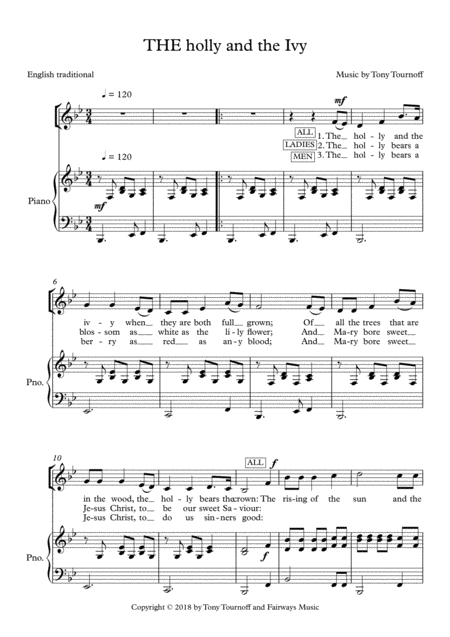 The Holly And The Ivy Satb Sheet Music