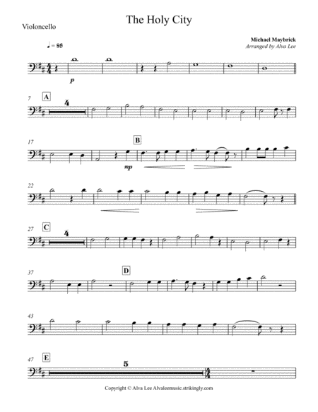 The Holy City Cello Sheet Music