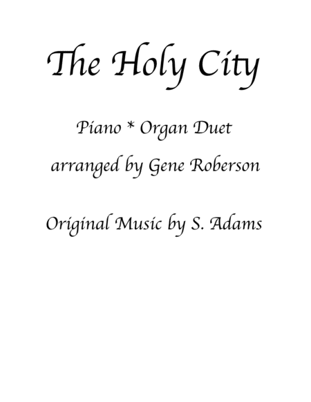 The Holy City Piano Organ Duet Advanced Sheet Music