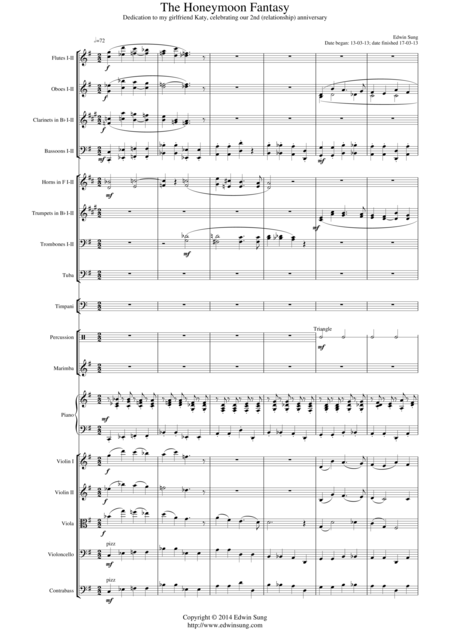 Free Sheet Music The Honeymoon Fantasy