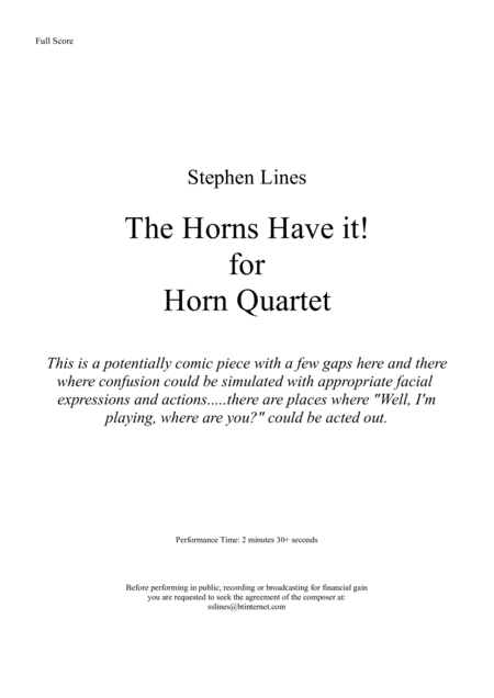 The Horns Have It Sheet Music