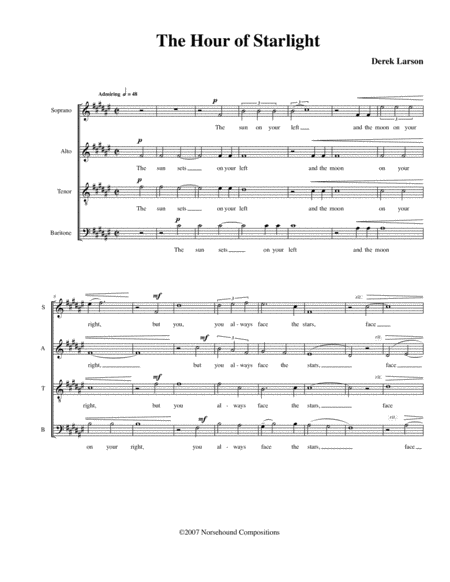 Free Sheet Music The Hour Of Starlight