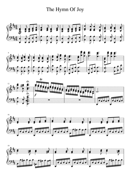 Free Sheet Music The Hymn Of Joy