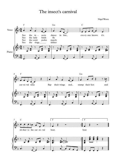 Free Sheet Music The Insects Carnival