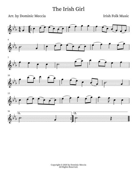 The Irish Girl Treble Clef Sheet Music