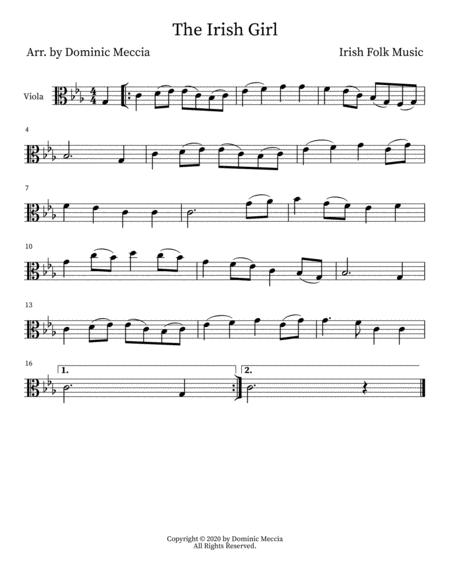 Free Sheet Music The Irish Girl Viola