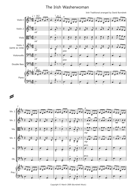 The Irish Washerwoman For String Orchestra Sheet Music