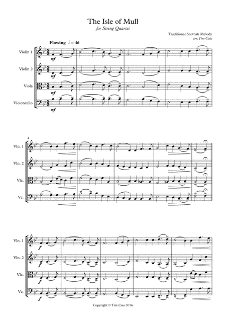 The Isle Of Mull String Quartet Sheet Music