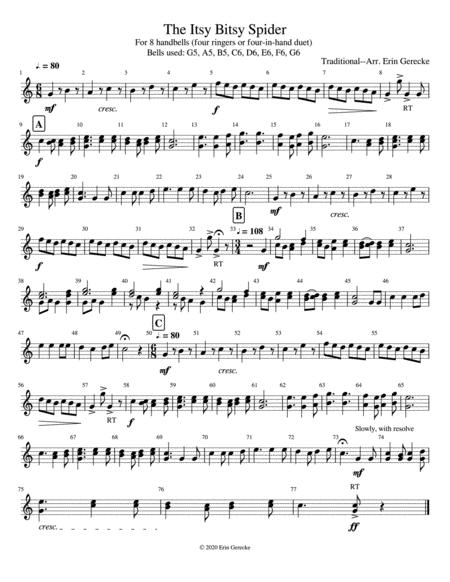 Free Sheet Music The Itsy Bitsy Spider