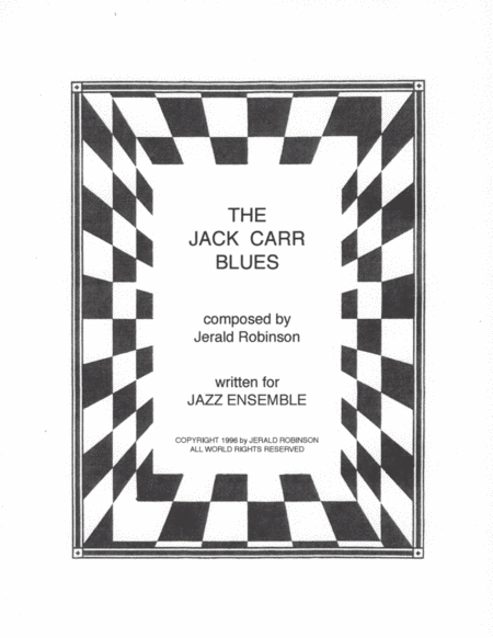 The Jack Carr Blues Sheet Music