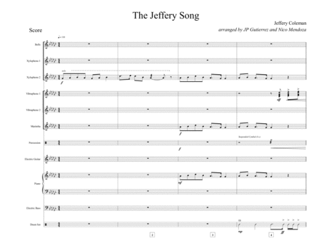 The Jeffery Song Percussion Ensemble Piece Sheet Music