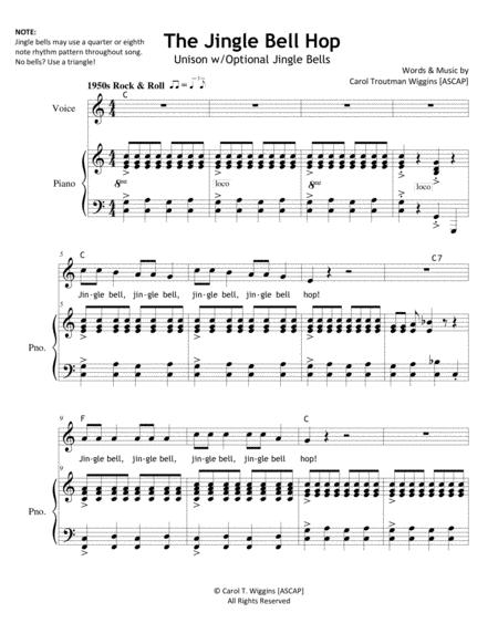 Free Sheet Music The Jingle Bell Hop