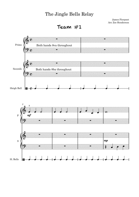 Free Sheet Music The Jingle Bells Relay