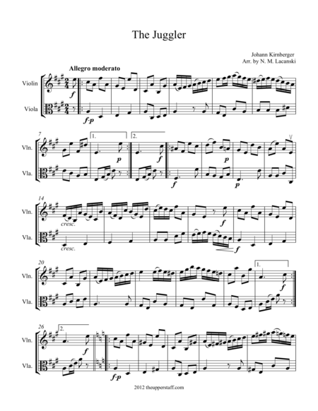 Free Sheet Music The Juggler