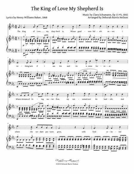 The King Of Love My Shepherd Is Clara Schumanns Liebeszauber High Voice Sheet Music