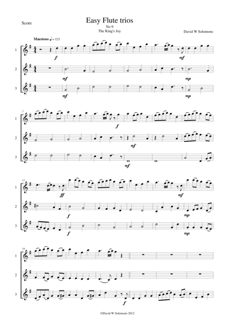 The Kings Joy For Flute Trio Sheet Music