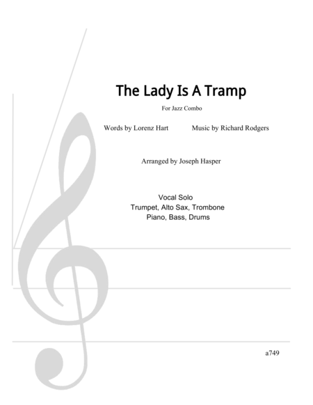 Free Sheet Music The Lady Is A Tramp Vocal Jazz Combo In G