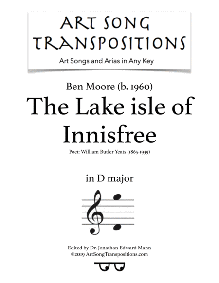 The Lake Isle Of Innisfree Transposed To D Major Sheet Music