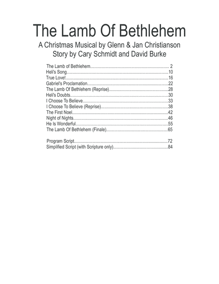 Free Sheet Music The Lamb Of Bethlehem Christmas Cantata