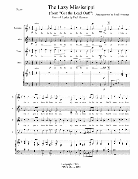 Free Sheet Music The Lazy Mississippi From Get The Lead Out