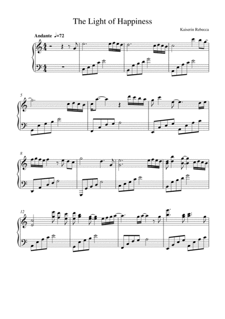 The Light Of Happiness Sheet Music