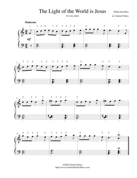 Free Sheet Music The Light Of The World Is Jesus For Easy Piano