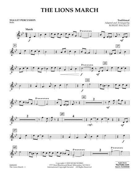 Free Sheet Music The Lions March Arr Robert Buckley Mallet Percussion