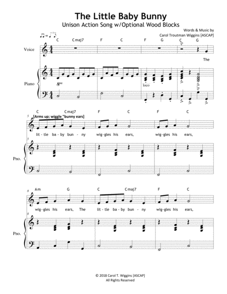 Free Sheet Music The Little Baby Bunny